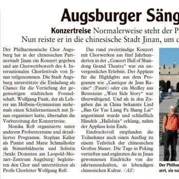 Augsburger Sänger im Reich der Mitte